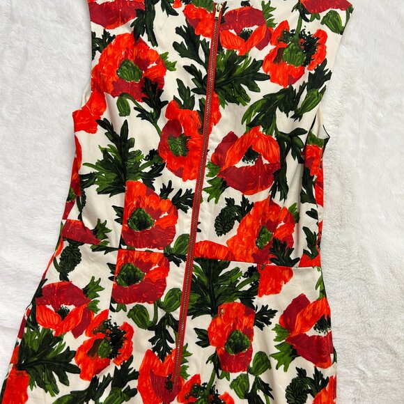 MILLY $398 Floral Jacquard Lined Sleeveless Mini Shift Dress Size 10 - Picture 4 of 6